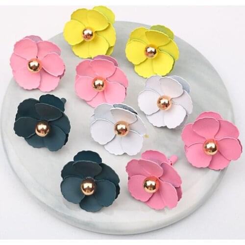 Korean Fashion Earrings 2021 Trend New Fairy Grunge Piercing Ear Flower Petal Temperament Girl Wedding Party Jewelry Sets
