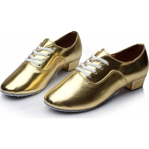 702 EU29-45 Black White Gold Silver PU Salsa Jazz Ballroom Shoes Zapatos De Baile Latin Dance Shoes Boys Man