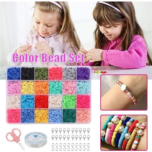 Manualidades Flat Beads For Jewelry Making Bracelets Necklace Earring Diy Craft Kit 6mm Diy Beading Cords For Kids Бисер