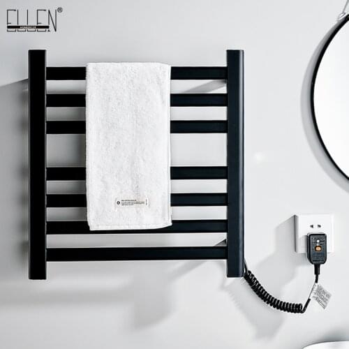 ELLEN Bathroom Black Electric towel rack Bath Towel Warmer Heating Towel Shelf Rack Household Thermostatic Towel Dryer Shelf