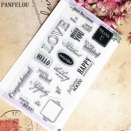Love Hello Words Transparent Silicone Rubber Clear Stamps Cartoon For Scrapbooking/DIY Easter Wedding Album