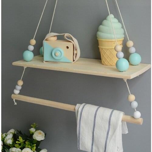 Modern Wall Shelf Baby Wood Diy Decorative Shelve Nordic Rope String Wall Storage Shelves Gift for Home Decor Kid Room