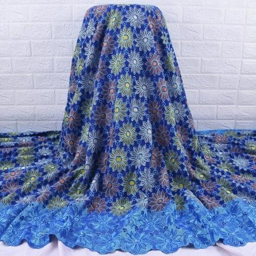 Zhenguiru 2020 Swiss Voile Fabric Cotton African Lace Fabric Flower Embroidery Nigerian Fabric For Women Wedding And Party A2055