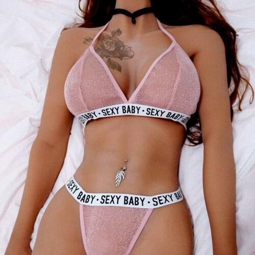 2pcs Women Sexy Lingerie Set Bralette Bras G-String Panties + Bustier Crop Tops Sexy Exotic Sexy Underwear Set