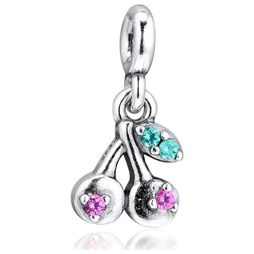 Fit Me Link Bracelets Small Cherry Dangle Charm Beads for Jewelry Making Genuine 925 Sterling Silver Charms Bead Female Jewelry