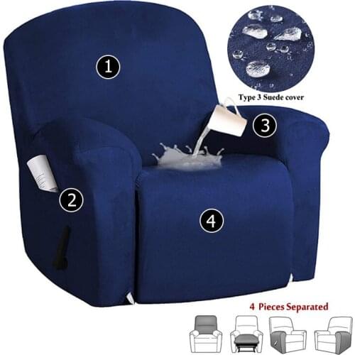 Suede Recliner Sofa Cover All-inclusive Lazy Boy Chair Covers Elastic Spandex Single Seat Couch Slipcover Lounger Armchair Cover