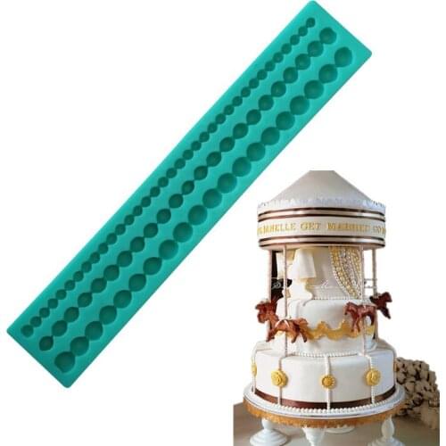 1PC 3D Round Beads Shape Silicone Mold Cake Decorating Moulds Baking For Fondant Candy Chocolate Cakes Accessories Wedding Tools