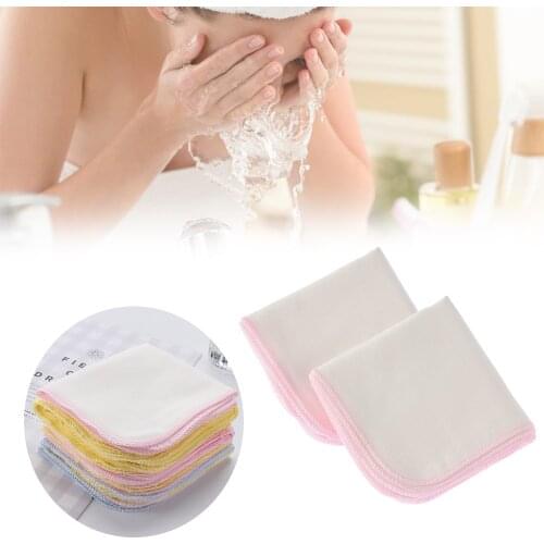 10pcs Facial Cleansing Pad Soft Face Refresh Clean Towel Cotton Muslin Cloth Makeup Remover Pad Square Type Skin Care Tool