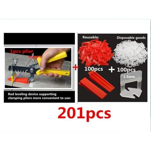 100pcs wedges+100pcs clips+1set plier) Floor Tile Leveling System Spacers Lippage Leveling System & Plier Suit 1.0 mm Gap