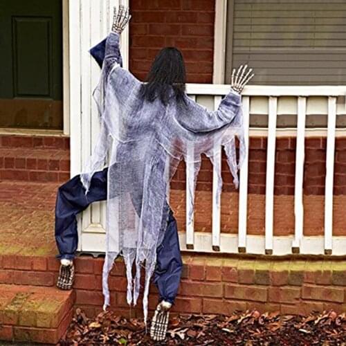 57" Life Size Climbing Halloween Haunted House Prop Decor Hanging Dead Monster Ghost Horror Decorations for Garden Bar