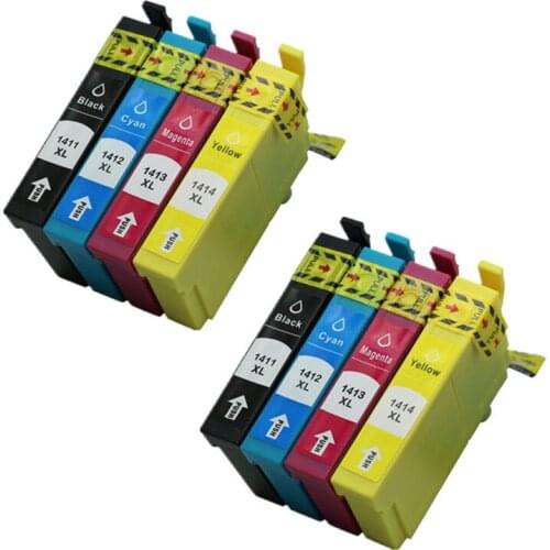8PK Printer Ink T1411 T1412 T1413 T1414 Minifit Cartridge Compatible For Epson ME Office 82WD 85ND 535 560W Inkjet 16ml Capacity