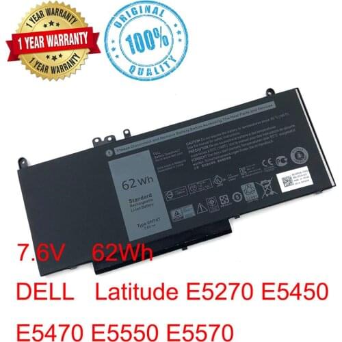 Original 7.6V 62WH 6MT4T Laptop Battery For Dell Latitude 14-5000 E5470 E5570 Notebook 15.6" M3510 TXF9M 79VRK 07V69Y 7V69Y
