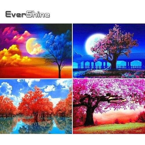 Evershine Diamond Painting Tree Cross Stitch Diamond Embroidery Sale Scenery Diamond Mosaic Scenic Rhinestones Pictures Beadwork