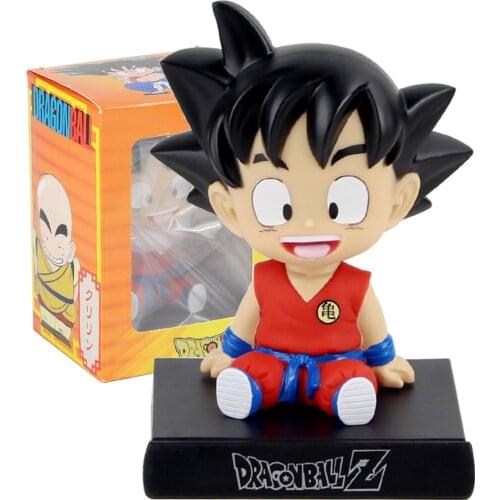 13cm Dragon Ball Z Anime Son Goku Childhood Smile Kawaii PVC Action Figure Cartoon Model Toy Kids GIft Brinquedos Car Decoration