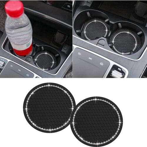 Niversal Vehicle Bling Car Coasters Auto Cup Holder Car Coasters Silicone Insert Coaster Anti Slip Crystal Pad