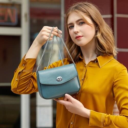 BRIGGS Luxury Brand Simple Design Womens Handbag Soft Cowhide Leather High Quality Ladies Shoulder Bag Chains Crossbody Bags