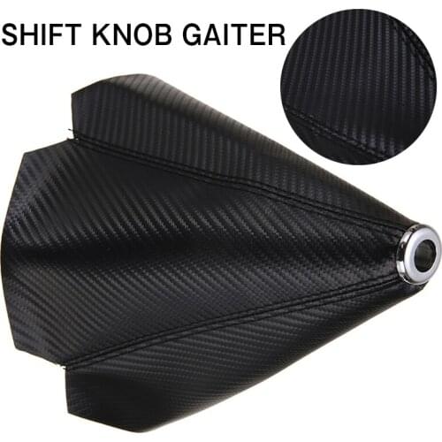 Black/Red/Blue Line Carbon Fiber Leather Manual Gear Shift Knob Gaiter Automatic Shifter Boot Cover Car Styling