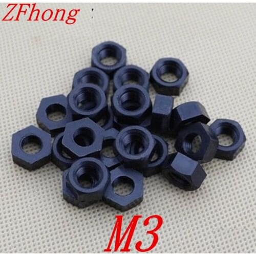 1000PCS M3 Black nylon plastic hex nut