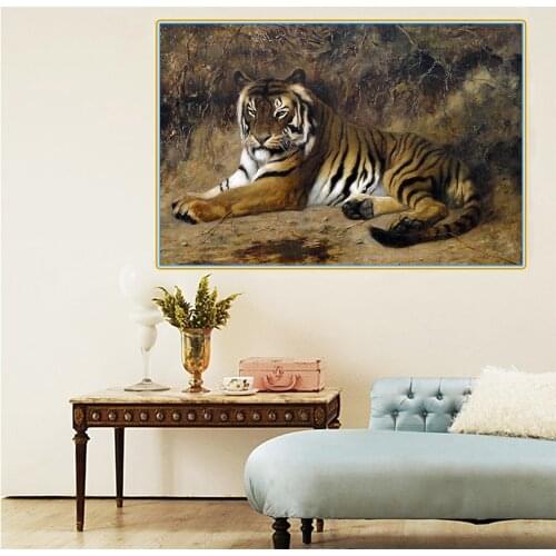 Citon Jean-Leon Gerome《A tiger》Canvas Oil Painting Famous Artwork Picture Modern Wall Decor Home Living room Decoration