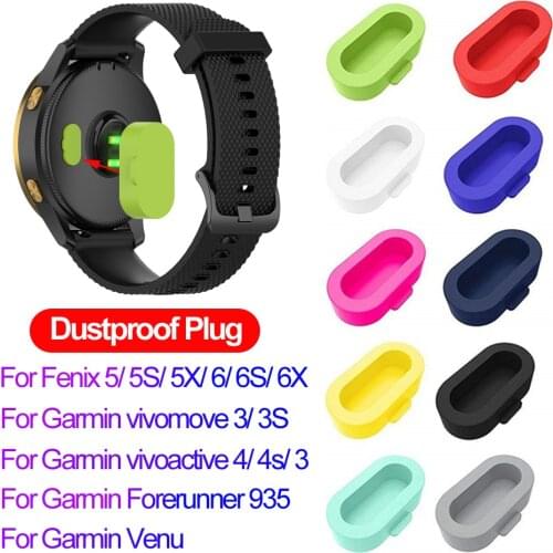 Colorful Silicone Dustproof Plug Cover Case for Garmin Vivoactive 3 4 4S Fenix 6 6S 6X 5 5X 5S Forerunner 935 Watch Accessories