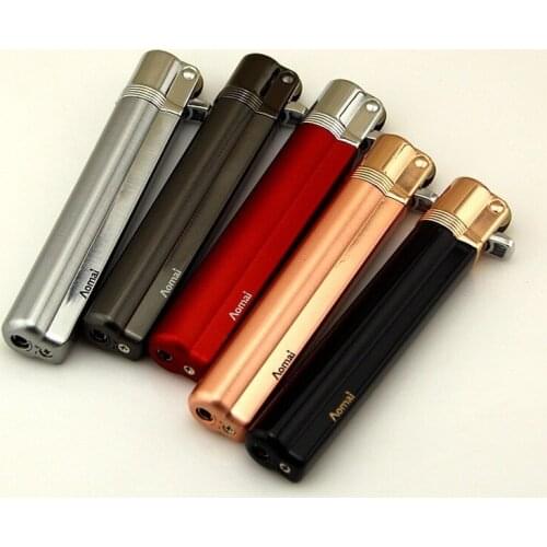 Long Grinding Wheel Open Flame Inflatable Lighter Personality Creative Metal Lighter Gadgets for Men Encendedores Gift for Men