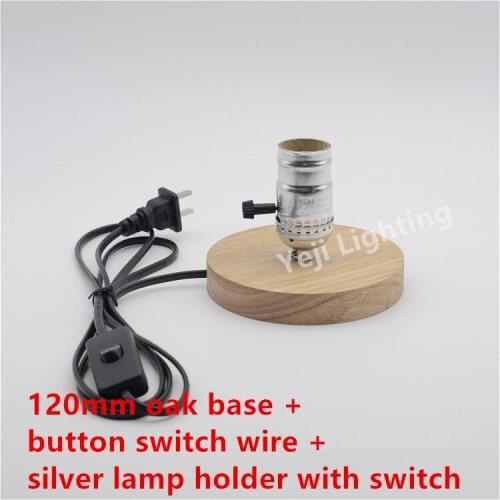 Edison retro oak wooden silver switch lampholder ceiling rose for table lamp decorative lamp led tube light Lighting Accessories