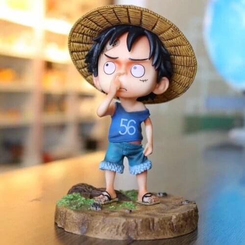 Action Figure One Piece Childhood Cartoon Version Luffy 1/8 Scale Painted Nose Picking Monkey D Luffy PVC Figure Toys