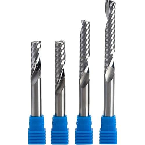 HUHAO 1pc 8mm Single Flute Spiral Cutter 3A TOP Qualit CNC Router bits for wood Acrylic PVC MDF End Mill Carbide Milling Cutters