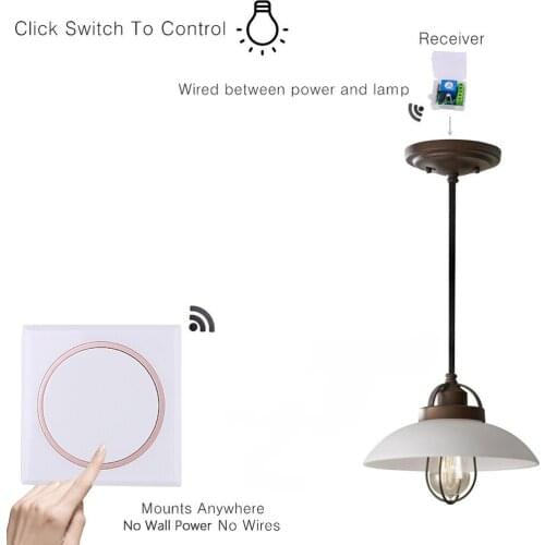 Kebidu DC 12V Relay Transmitter Switch 433Mhz 86 Wall Panel Remote Control For Bedroom Ceiling Lamp Access Control