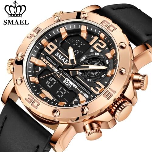 SMAEL New Top Brand Mens Watches Luxury Functional Sports Chronograph Quartz Functional Watch Electronic Clock Relogio Masculino