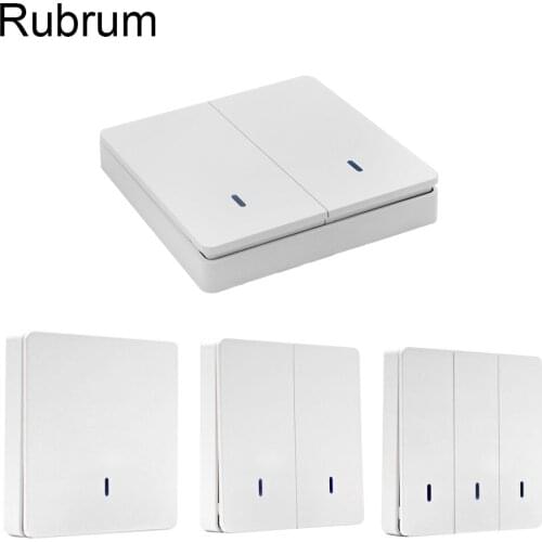 Rubrum 86 Wall Panel Switch & 433Mhz Universal Wireless AC 110V 220V 10A Lamp Light RF Relay Remote Control Switch Receiver