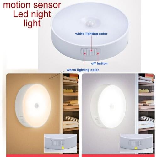 2-6pcs indoor Night PIR Motion Sensor Auto On/ OFF Porch Fence Garden Lighting usb charged led cabinet lamp night light warm wh