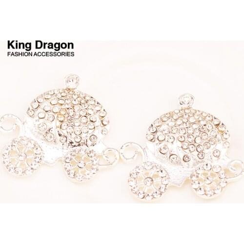 New Arrival Prince and Princess Rhinestone Carriage Button Used On Hair Craft Flat Back 20pcs/lot 30MM*32MM KD281