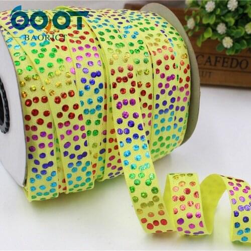 OOOT BAORJCT,176283, 5/8'' 16MM Bronzing elasticity Ribbon , 10 yards DIY handmade hair accessories Material , free shipping