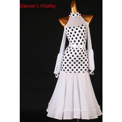 Modern Dance Female Child Adult elegant Lantern sleeve Dress Competition Clothing High-end Custom Performance Big Swing Skirt