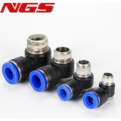 PH 1/8" 1/4" 3/8" 1/2" Male Air Pneumatic Pipe Connector Hose 4/6/8/10/12mm External Hexagonal Elbow Joint Quick Fitting
