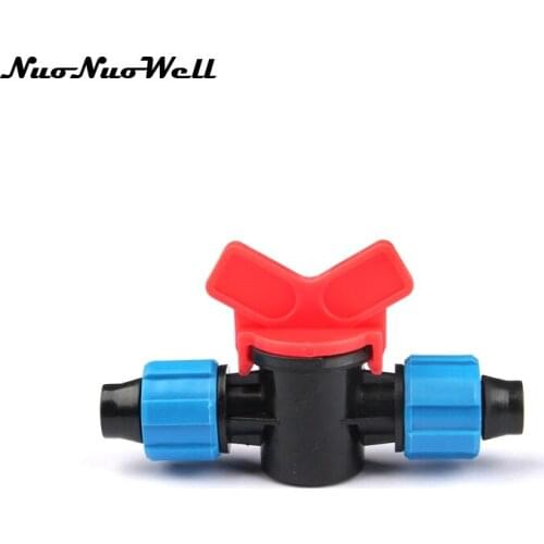 10pcs NuoNuoWell 5/8" 16mm Straight Drip Tape Lock Valve for Garden Agricultural Drip Irrigation Fittings Soft Hose Connector