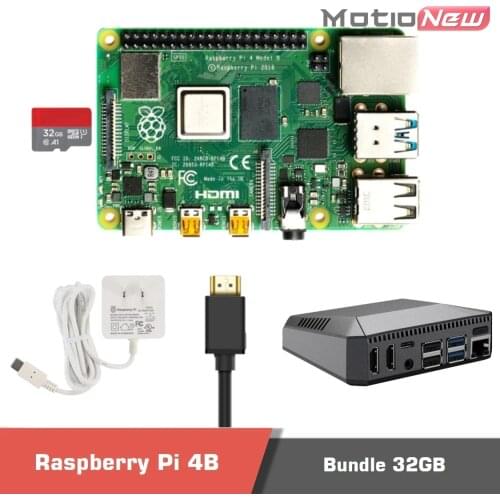 Raspberry Pi 4 4 GB with Essential Accessories Argon One V2 Case +1m HDMI Compatible Cable+ Micro SD+ Power Adaptor