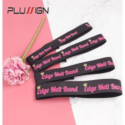Plussign Edge Melt Band With Universal Logo Elastic Band For Wigs 2.5Cm 3Cm 3.5Cm 4Cm Width Wig Band To Melt Lace Hot Pink Words