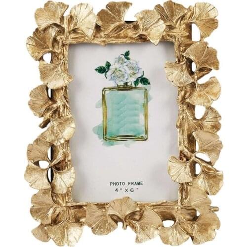 Resin Retro Frame Golden Ginkgo Leaf Photo Frame Home Decorations