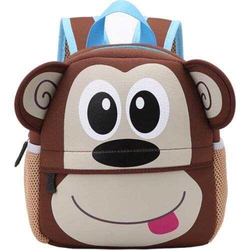 Fashion Children 3D Cute Animal Giraffe Monkey Owl Pattern Backpacks Toddler Kids School Bags Kindergarten Cartoon Backpack