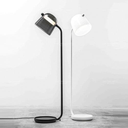 Nordic simple post-modern light luxury glass leather led chandelier living room floor lamp bedside lamp bedroom lamp European