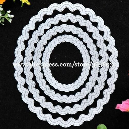 Outside In Stitched Oval Stackables Metal Die cutting Dies For DIY Scrapbooking Photo Album Decorative Embossing 8101683