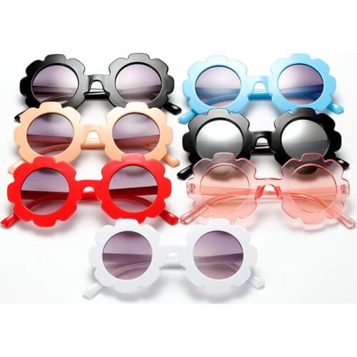 New Vintage Kids Sunglasses Child Sun Glasses Round Flower Baby Children UV400 Sport Trend Sunglasses Girls Boys