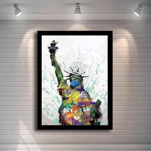 Modern Graffiti Liberty Canvas Art Paintings on the Wall Posters and Prints Abstract Street Art of Liberty Pictures Home Decor