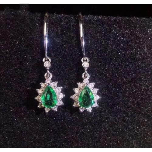 Natural And Real 925 Sterling Silver Emerald Earring For the Party Wedding Best Gift