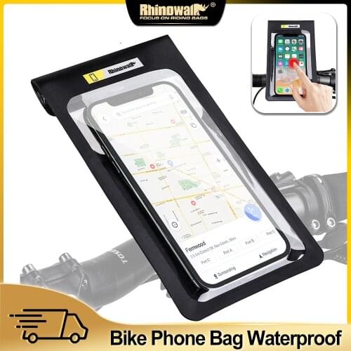 Rhinowalk Bicycle Phone Bag Frame Front Top Tube Cycling Phone Bag Waterproof Phone Case Touchscreen Bag MTB Bicycle Accessories