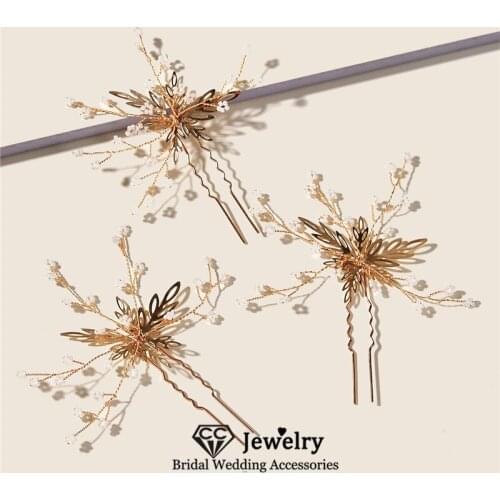 CC Hairpins Wedding Accessories for Women Bridal Headdress Engagement Jewelry 100% Handmade Hair Stick Forks Hairwear Gifts M194