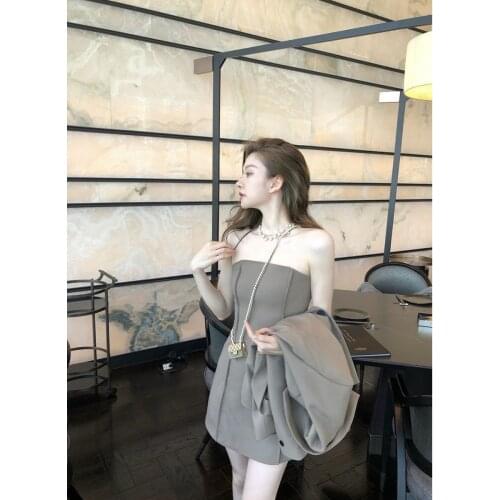 Women Suits Sex Y2K Office Lady New Fashion Autumn Spring Dress Suits Loose Blazer Dress 2 Pic Set Simple Blazer Dress Women