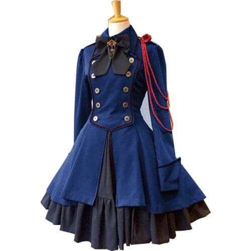 Cosplay Retro Dress Medieval Renaissance Bow Long Sleeve Ruffle Solid Color Suit Collar Button Dress Elegant Vestidos Femme